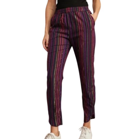 Marine Layer Pants - Marine Layer Allison Pant Medium Metallic Futuristic Glam Statement Festival